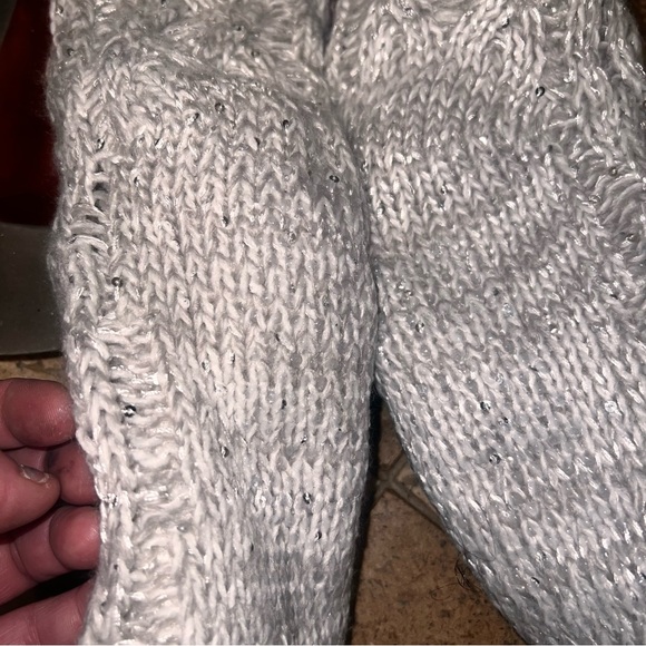 Cozy Gray/Cream Lined Slip On House/Lounge Slippers/Socks - Grip on Sole - Picture 9 of 11